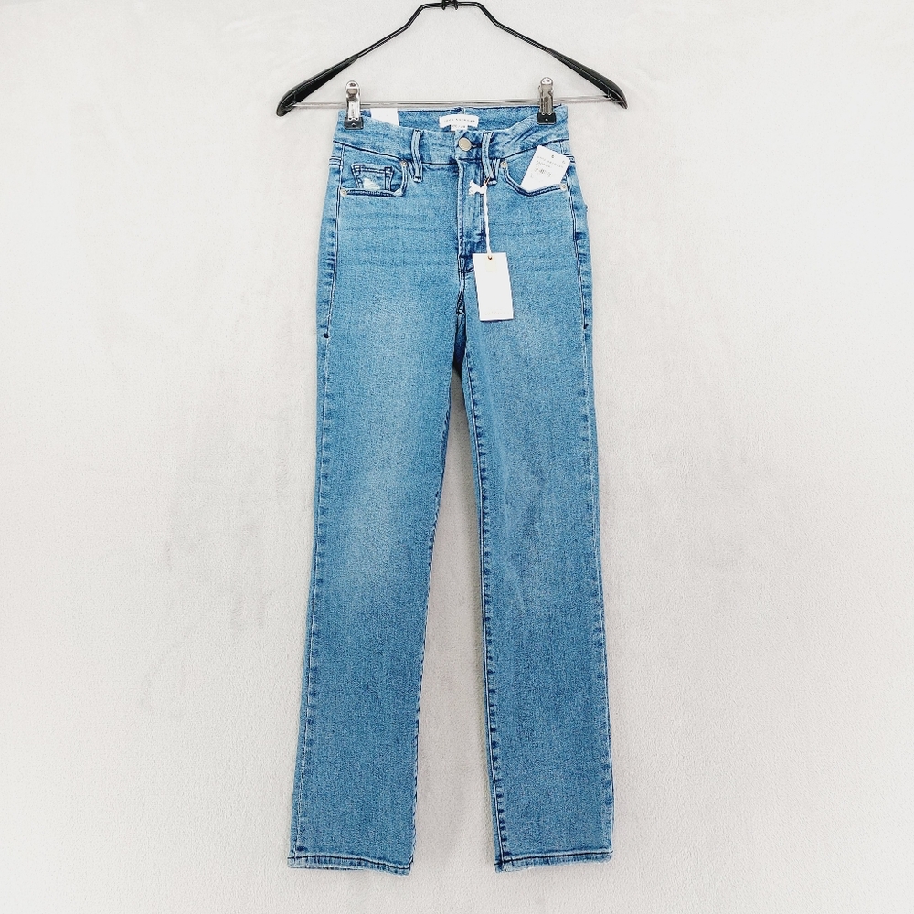 Good American Blue Straight Leg Jeans
